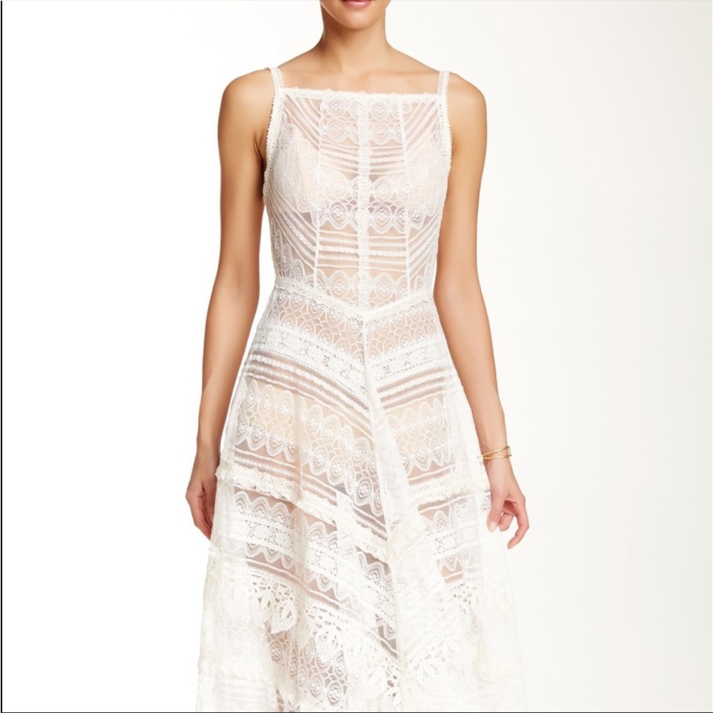 Intimately Free People white lace open back dress size nwt